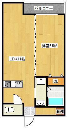 三萩野ビル(1LDK/3階)の間取り写真