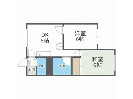 OMレジデンス栄町(2LDK/4階)の間取り写真