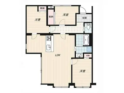 カーサ千里山(3LDK/3階)の間取り写真
