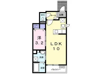 サンライズM(1LDK/1階)の間取り写真