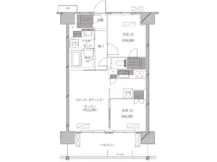 A-STANDARD芝浦(2LDK/10階)の間取り写真