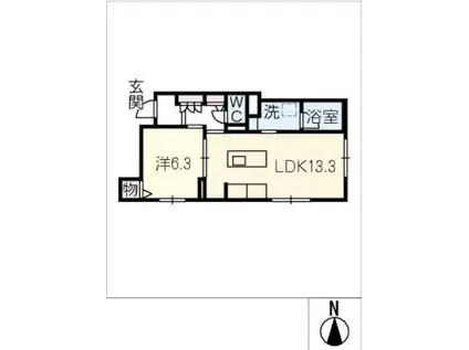エクラージュ吹上(1LDK/1階)の間取り写真