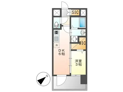 エステムコート名古屋ルノン(1DK/11階)の間取り写真