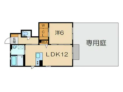 シャーメゾンベネディーレ(1LDK/1階)の間取り写真