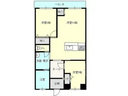 近藤コーポ(2LDK/3階)の間取り写真