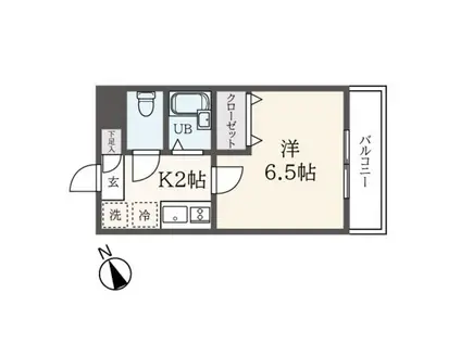 ソリッド磯子弐番館(1K/1階)の間取り写真