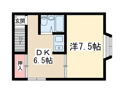 ビバ東三国(1DK/3階)の間取り写真