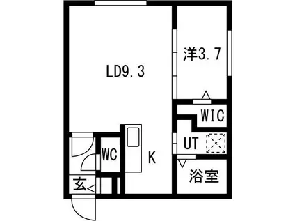 ヴィクトワール麻生(1LDK/4階)の間取り写真