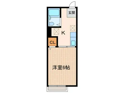 ミストラル(1K/2階)の間取り写真