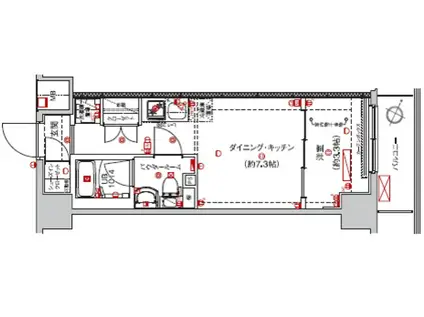 SAKURA AXIS 中板橋(1DK/8階)の間取り写真