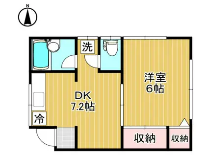 GRACE貫井(1DK/2階)の間取り写真