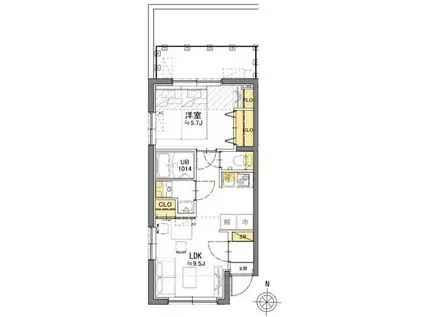 杉並区和田1丁目プロジェクト(1LDK/3階)の間取り写真