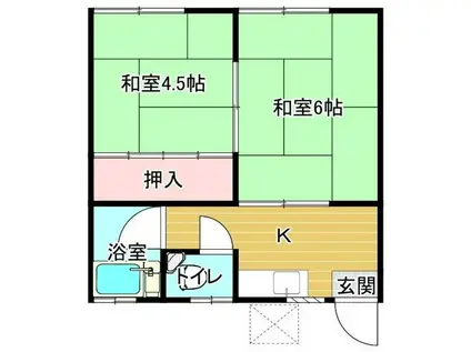 小林荘(2K/2階)の間取り写真