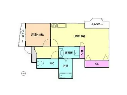 JOY PARK(1LDK/2階)の間取り写真