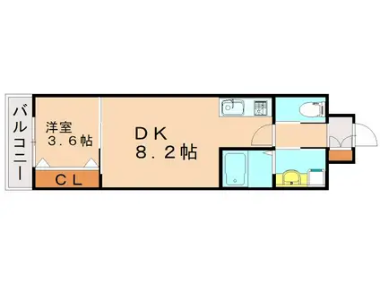 エルザグランツ黄金(1LDK/6階)の間取り写真