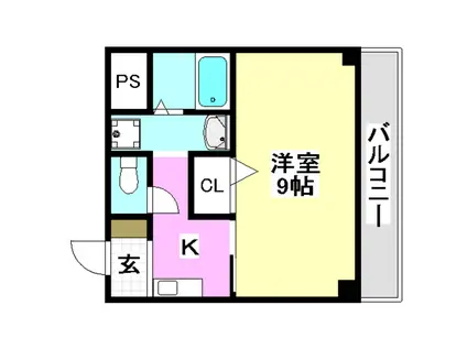 イーズ南春日丘(1K/4階)の間取り写真