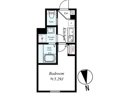 GRANDUS中板橋(1K/1階)の間取り写真
