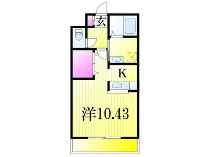 稔台ビューパレス(1K/2階)の間取り写真