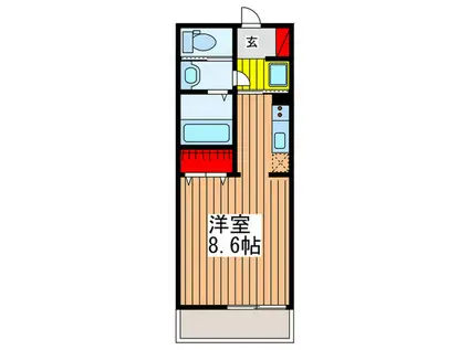 メッツァコート(ワンルーム/1階)の間取り写真