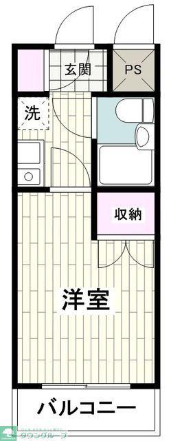 ジョイフル南林間第2(1K/1階)の間取り写真