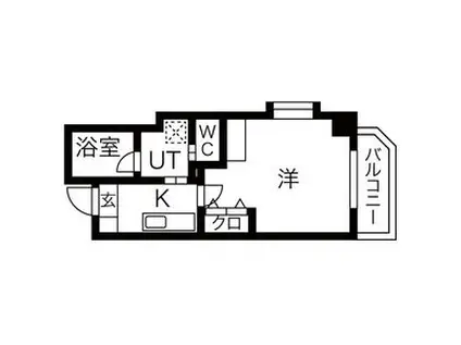 イースタンヒルズ藤が丘II(1K/4階)の間取り写真