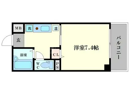 ジャストジャパンウエスト(1K/2階)の間取り写真