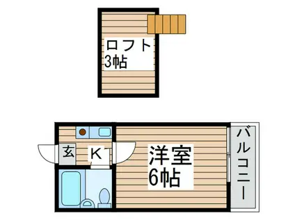 ジュネパレス松戸45(1K/2階)の間取り写真