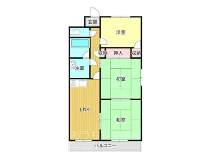 グランドパレス東雲(3LDK/4階)の間取り写真