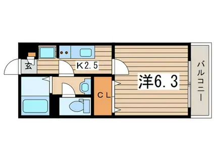 リブリ・南町田(1K/2階)の間取り写真