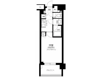 クオリア南麻布(1K/10階)の間取り写真