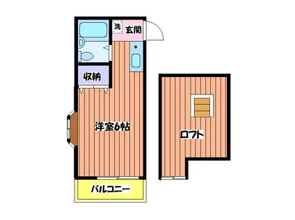 ネトル3(1K/2階)の間取り写真