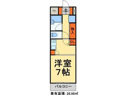スコットヒルズ(1K/6階)の間取り写真