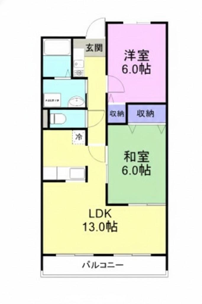 フレーズレエール(2LDK/2階)の間取り写真