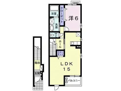カトレーヴVIII(1LDK/2階)の間取り写真