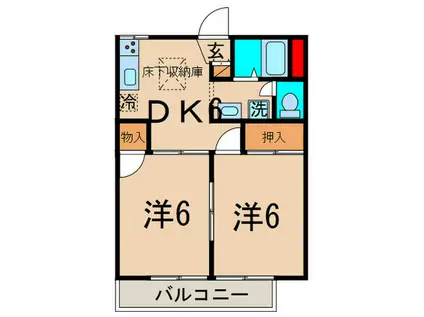 アクレールよも(2DK/1階)の間取り写真