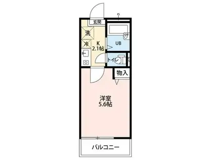 CASAR稲田堤(1K/3階)の間取り写真