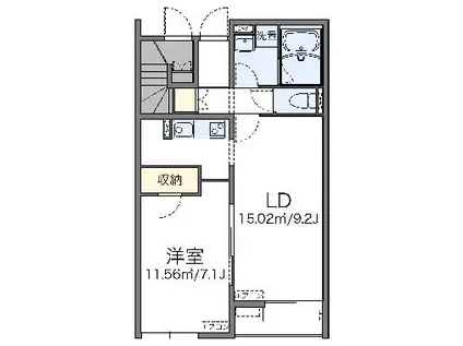 レオネクストはな(1LDK/1階)の間取り写真