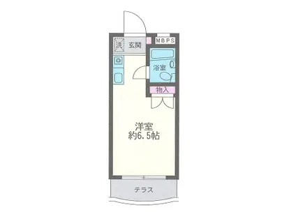ダイアパレス京成大久保(ワンルーム/1階)の間取り写真
