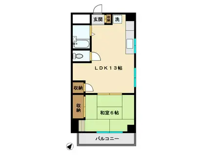 グレースハイム 坂本(1LDK/4階)の間取り写真