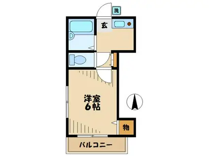 久川ハウス(1K/2階)の間取り写真