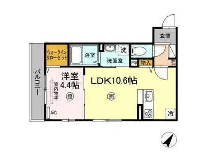 S・H2020(1LDK/3階)の間取り写真