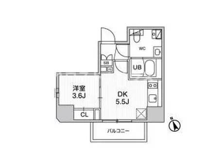 SYFORME江戸川橋(1DK/11階)の間取り写真