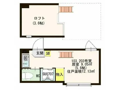 ネクステージ鶯谷(ワンルーム/1階)の間取り写真
