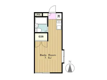 エステートアイ(ワンルーム/1階)の間取り写真