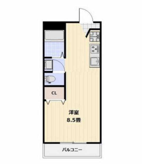 ブランニュータウン(ワンルーム/3階)の間取り写真