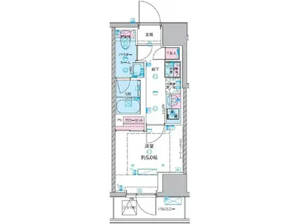 ジェノヴィア桜上水II(1K/3階)の間取り写真