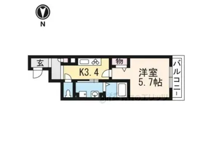 シャーメゾン別院(1K/3階)の間取り写真