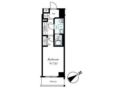 VALOREQUALITAASKUSABASHI(1K/4階)の間取り写真