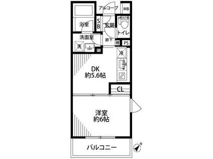 ソフィアーレ代官山(1DK/4階)の間取り写真