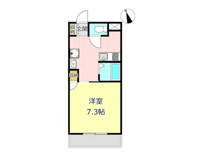 A-LIFE初生(1K/2階)の間取り写真